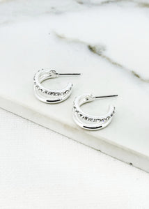 Envy Split Hoop Diamante Earring - Silver