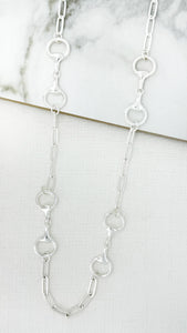 Envy Long Horse Bit Necklace - Silver