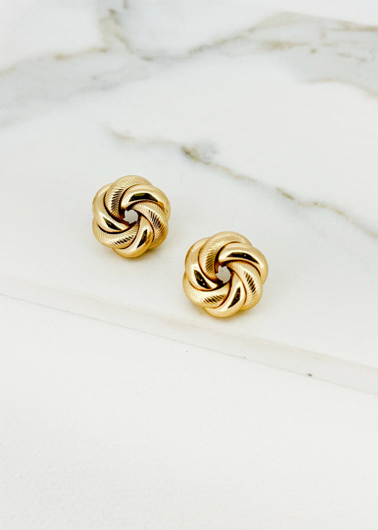 Envy Knot Stud Earring - Gold