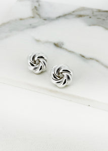 Envy Knot Stud Earring - Silver