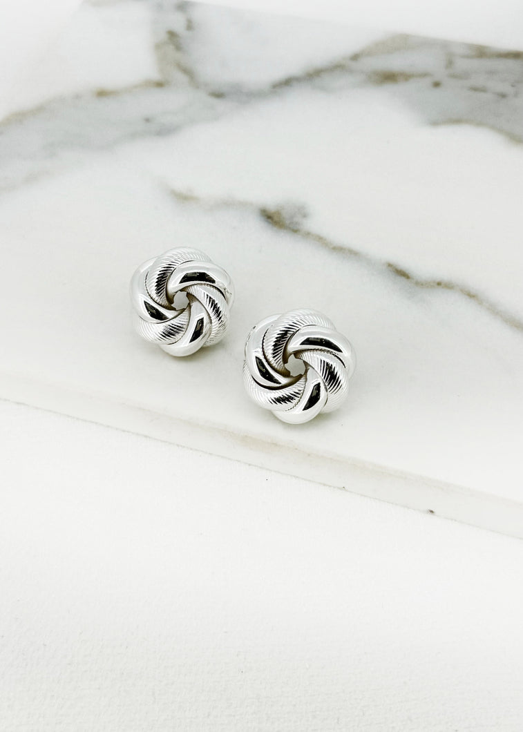 Envy Knot Stud Earring - Silver