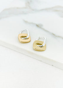 Envy Square Drop Earring - Silver/Gold