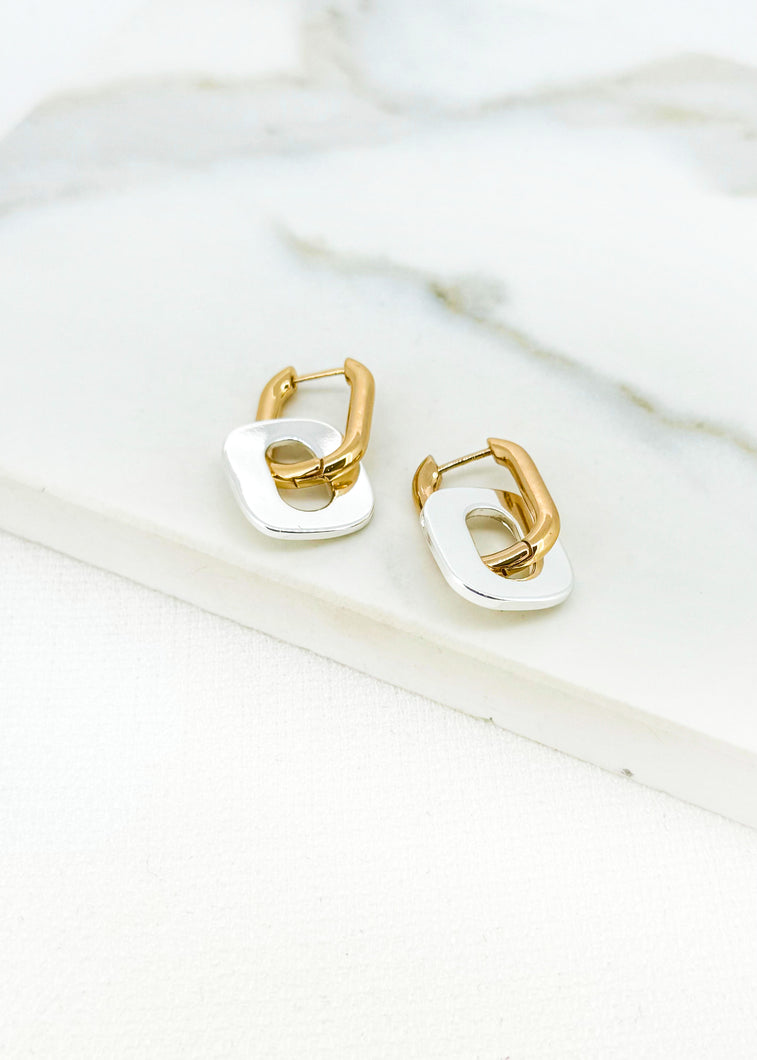 Envy Square Drop Earring - Gold/Silver
