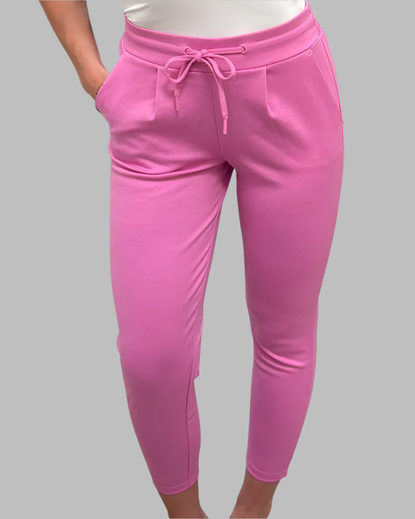 ICHI Kate Cropped Trousers - Super Pink