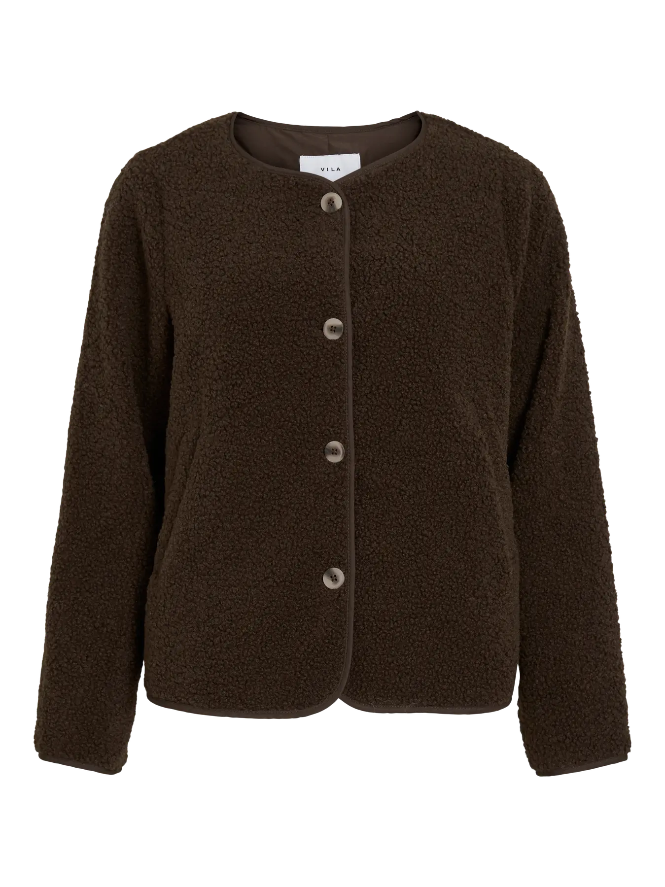 Vila Ada Teddy Jacket - Coffee Bean