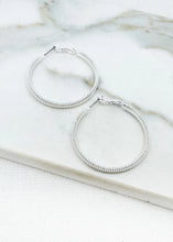 Load image into Gallery viewer, Envy Textured Hoop Earring - Silver