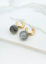 Load image into Gallery viewer, Envy Marble Ball Hoop Earring - Gold
