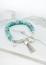 Load image into Gallery viewer, Envy Elasticated Shell Bracelet - Silver