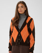 Load image into Gallery viewer, Culture Argyle Cardigan - Brown/Orange