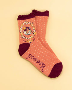 Powder Initial Ankle Socks - Letters A-Z