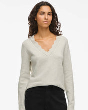 Load image into Gallery viewer, Vila Nikolina V Neck Jumper - Light Grey Melange
