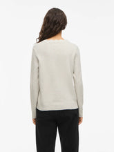 Load image into Gallery viewer, Vila Nikolina V Neck Jumper - Light Grey Melange