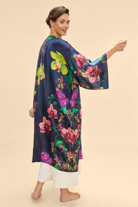 Powder Exotic Evening Kimono Gown - Ink