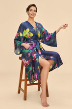 Load image into Gallery viewer, Powder Exotic Evening Kimono Gown - Ink