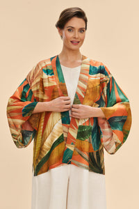 Powder Painted Palms Kimono Jacket