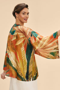 Powder Painted Palms Kimono Jacket