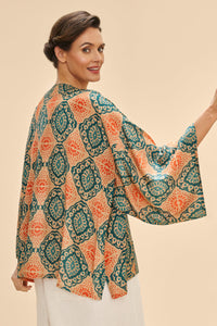 Powder Cream Batik Kimono Jacket