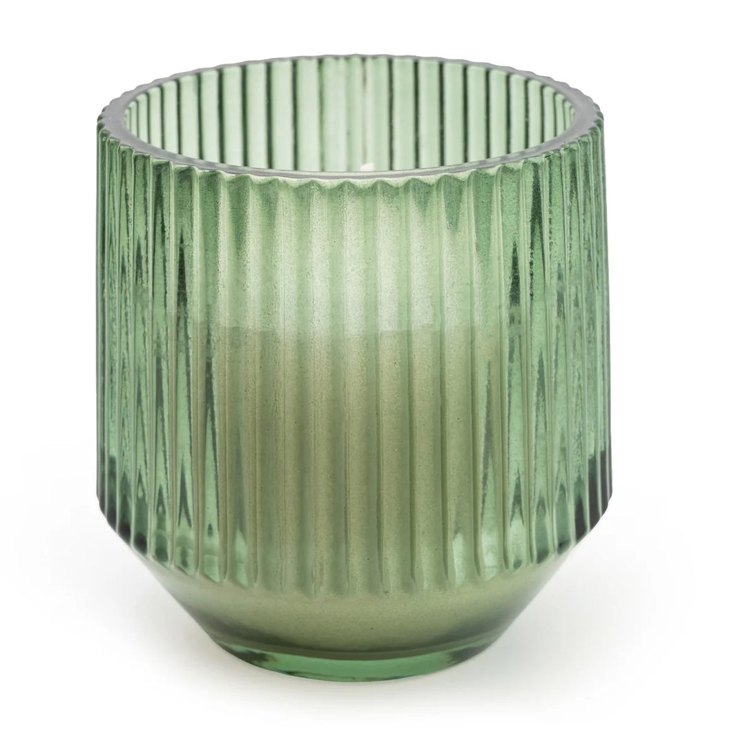 Candlelight Green Ribbed Scented Candle - Sicilian Basil & Wild Lemon - 2 Sizes