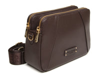 Load image into Gallery viewer, Alice Wheeler Kensington Double Zip Crossbody Bag - Chocolate