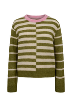 Load image into Gallery viewer, Nümph Nuriette Block Stripe Jumper - Calla Green