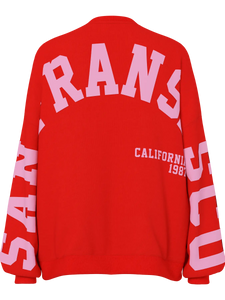 San Fransisco Oversize Sweatshirt - Red/Pink