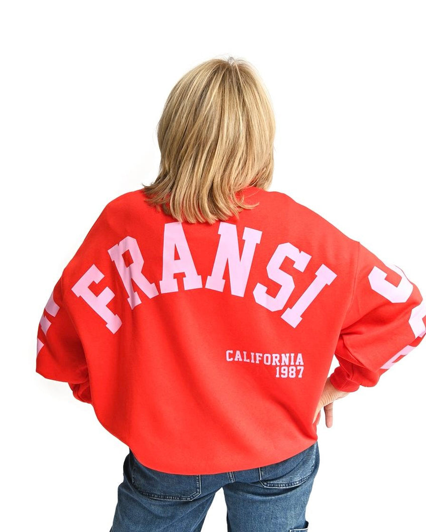 San Fransisco Oversize Sweatshirt - Red/Pink