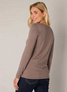 Base Level -Yare Top-Dark Taupe