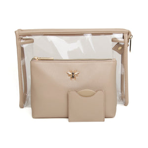 Alice Wheeler3 Piece Beauty/Makeup Gift Set - Stone
