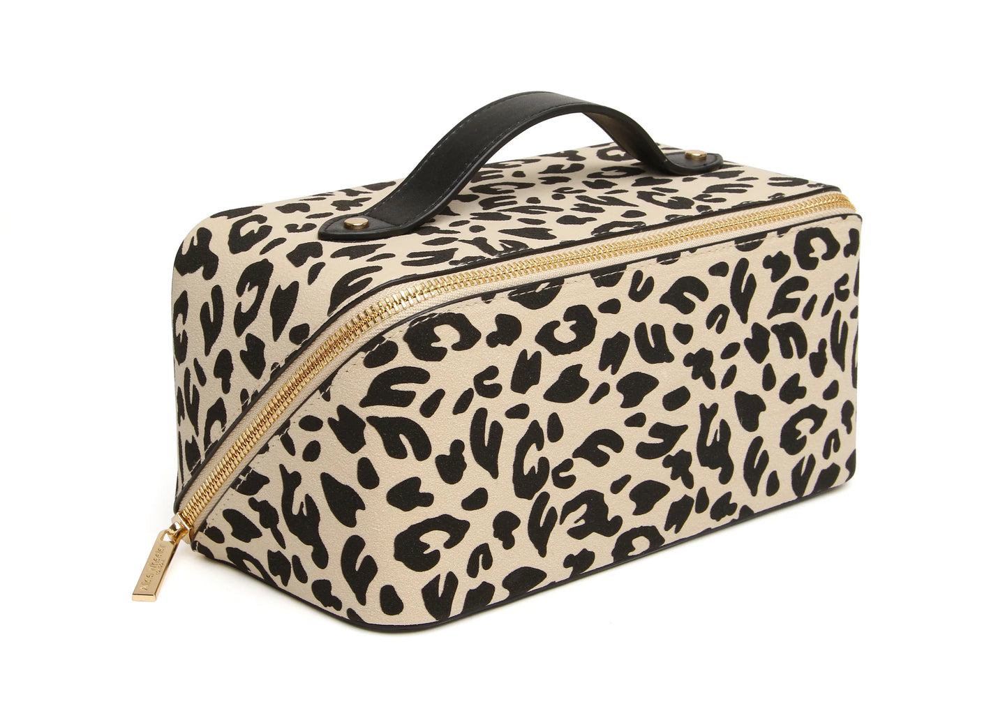 Alice Wheeler Train Case -  Light Leopard