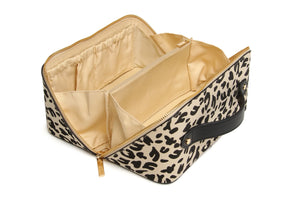Alice Wheeler Train Case -  Light Leopard