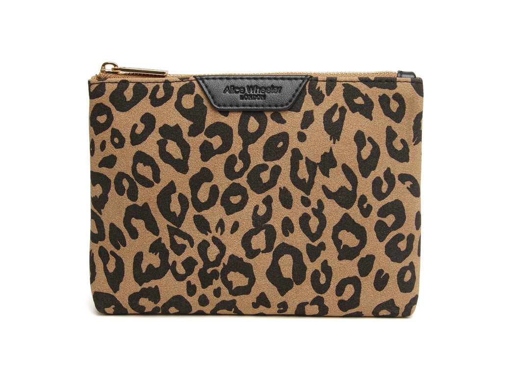 Alice Wheeler Dark Leopard Print Pouch