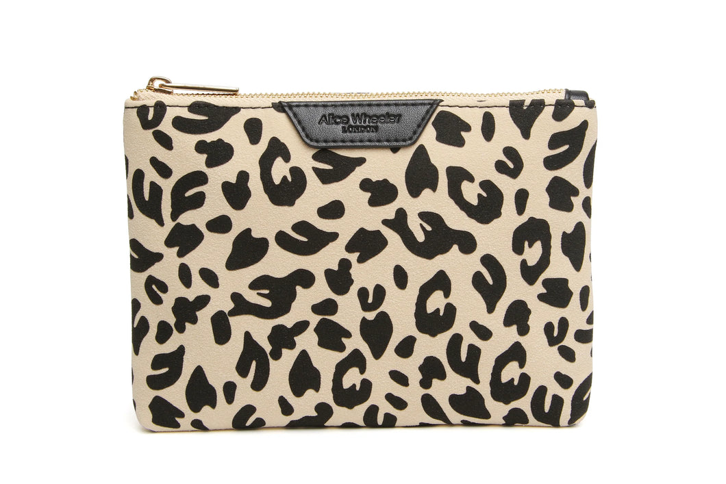 Alice Wheeler Light Leopard Print Pouch