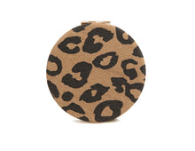 Load image into Gallery viewer, Alice Wheeler Dark Leopard Round Mirror Compact