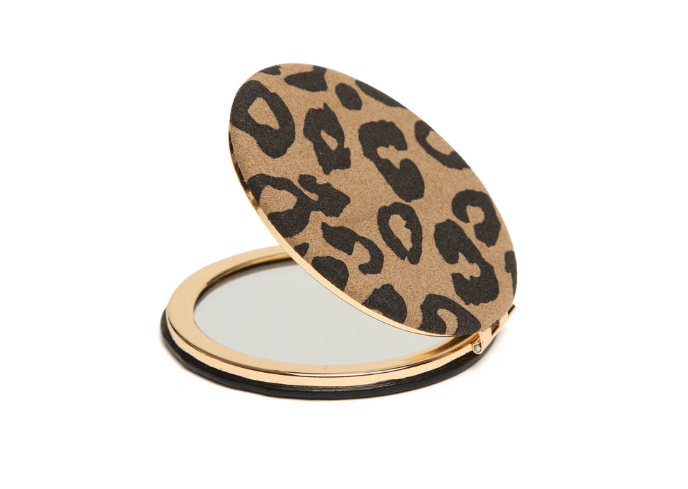 Alice Wheeler Dark Leopard Round Mirror Compact