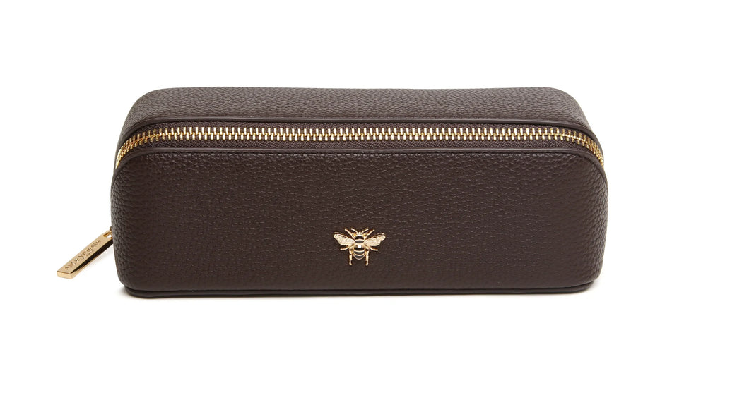 Alice Wheeler  Small Train Case - Chocolate