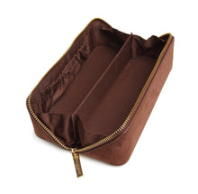 Load image into Gallery viewer, Alice Wheeler Kensington Suede Train Case - Small Chocolate