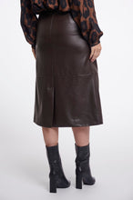 Load image into Gallery viewer, Rino &amp; Pelle Almas Faux Leather Skirt - Chocolate Bean