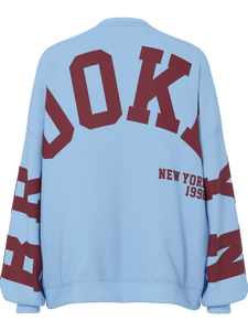 Brooklyn Oversize Sweatshirt - Blue/Burgundy