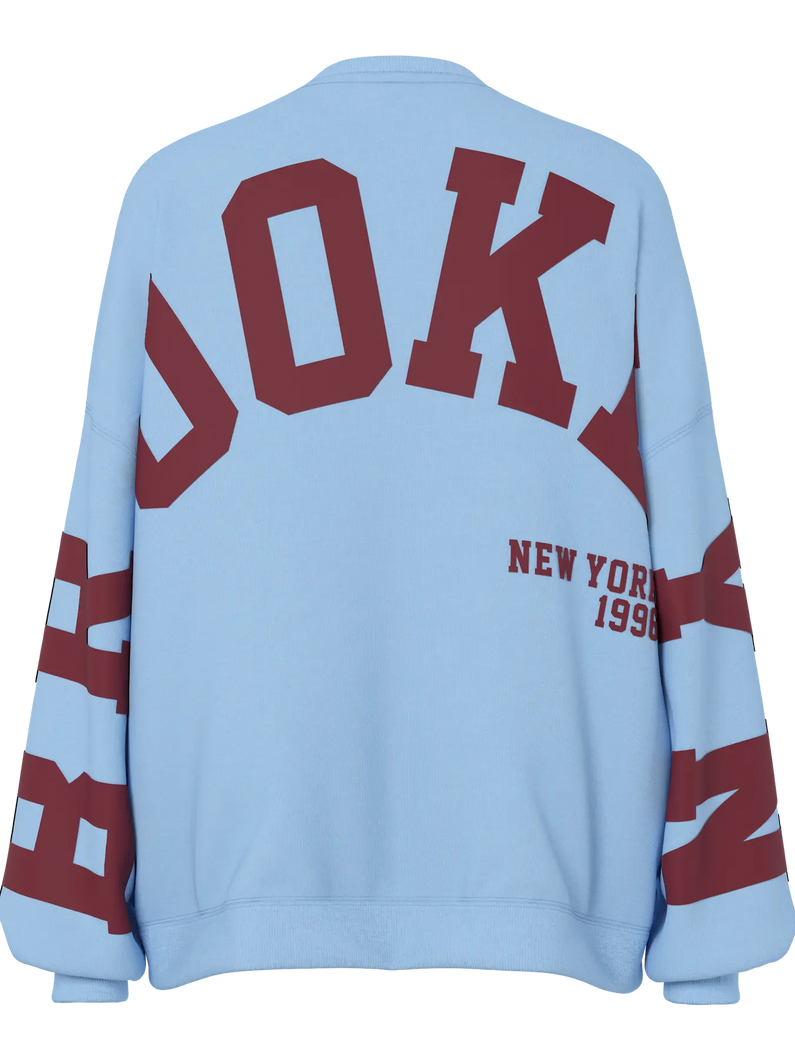 Brooklyn Oversize Sweatshirt - Blue/Burgundy