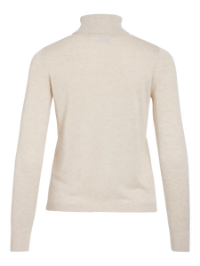 Vila Claudie Roll Neck Jumper - Light Natural Melange