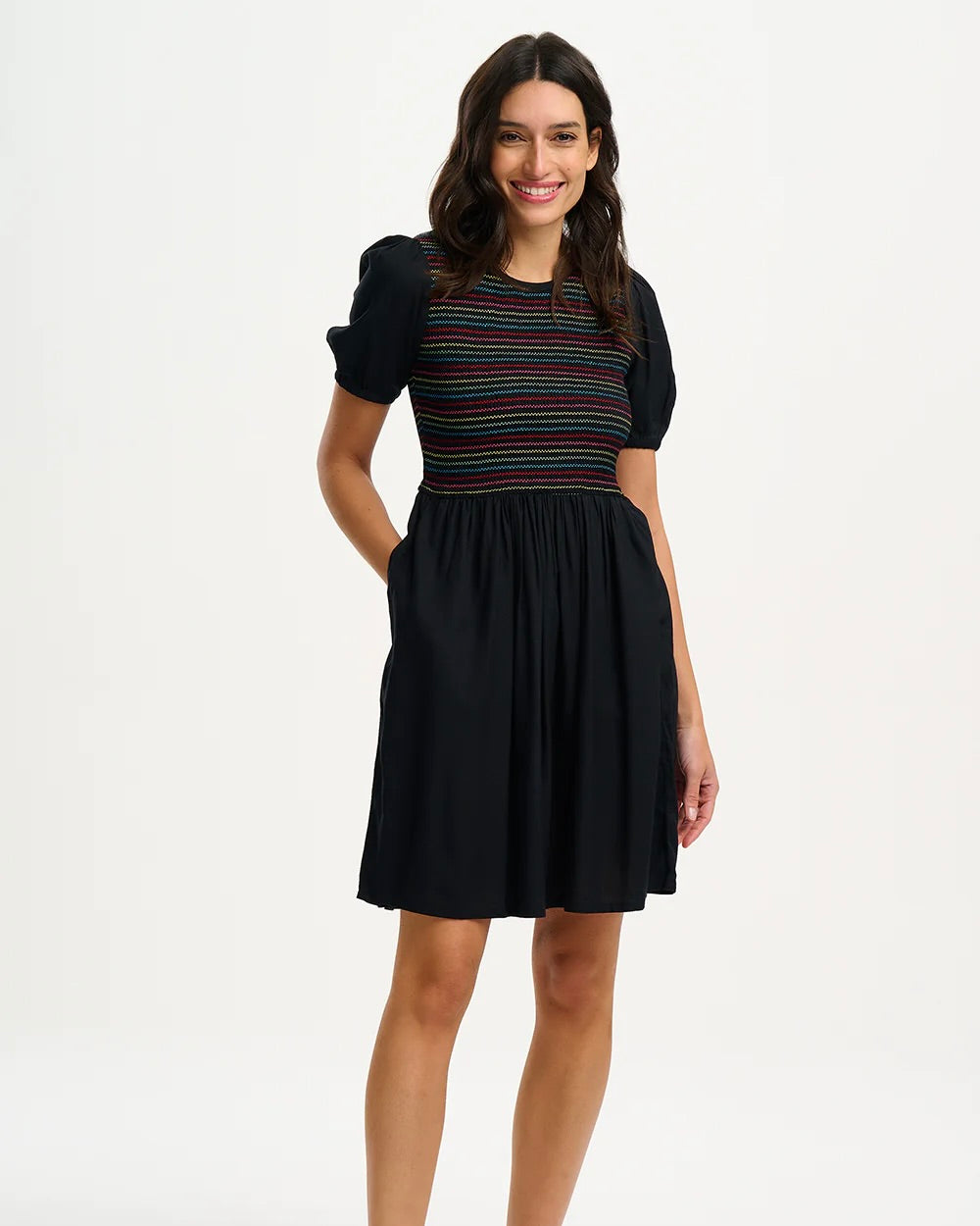 Sugarhill Brighton - Antoinette Shirred Dress - Black