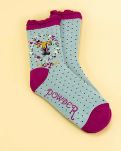 Powder Initial Ankle Socks - Letters A-Z