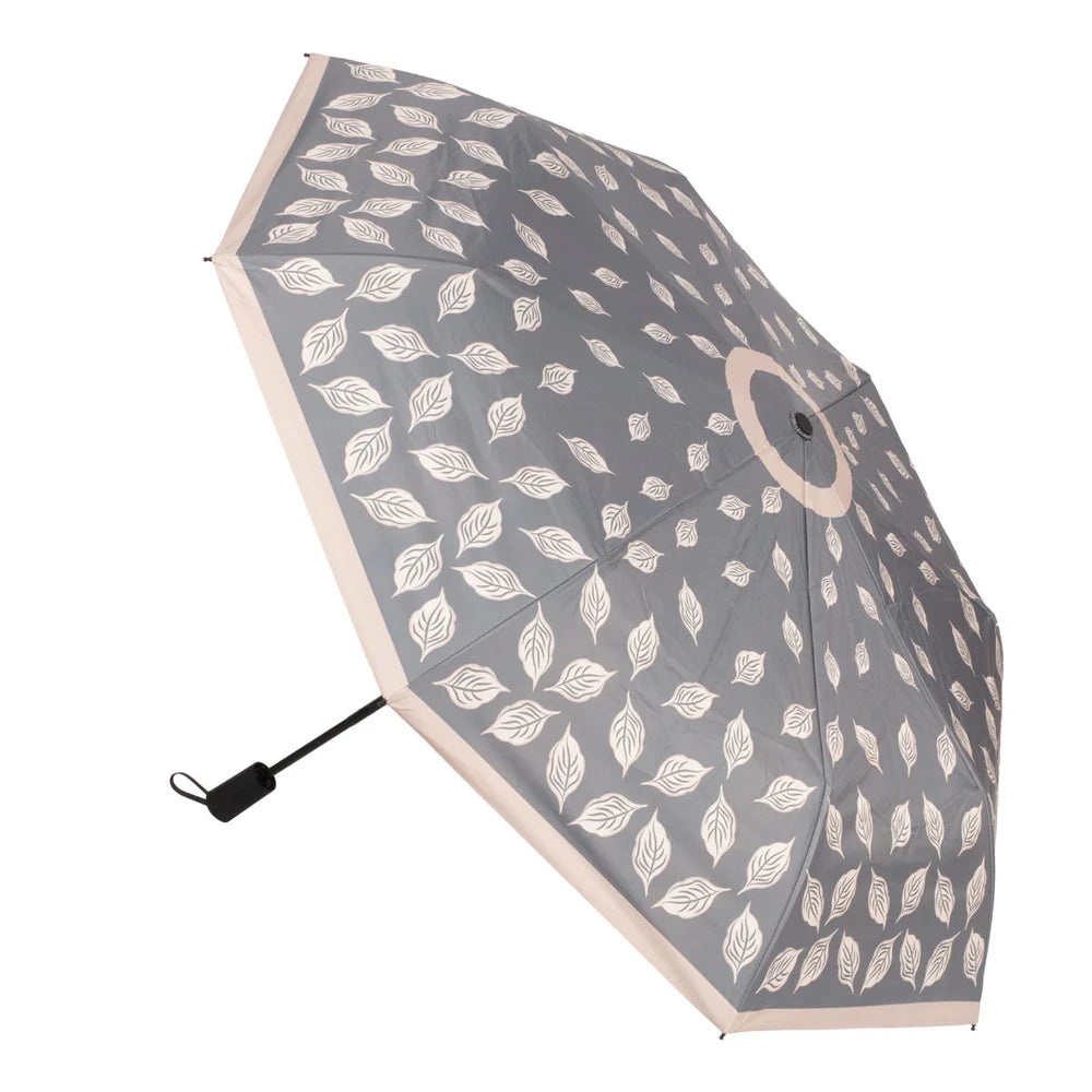 Elie Beaumont  Folding Umbrella - Charcoal Leaves