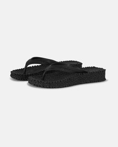 Ilse Jacobsen Platform Glitter Flip Flop - Black