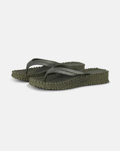 Ilse Jacobsen Platform Glitter Flip Flop - Army