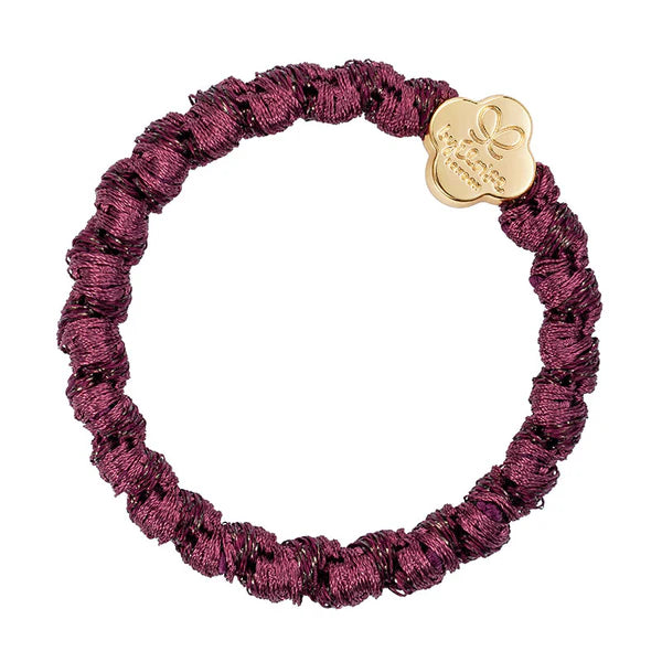 ByEloise - Gold Quartrefoil  Band - Woven Plum