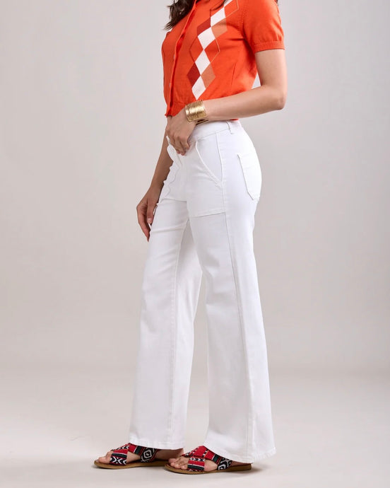 Toxik 3 Rowan Wide Leg Jean - White