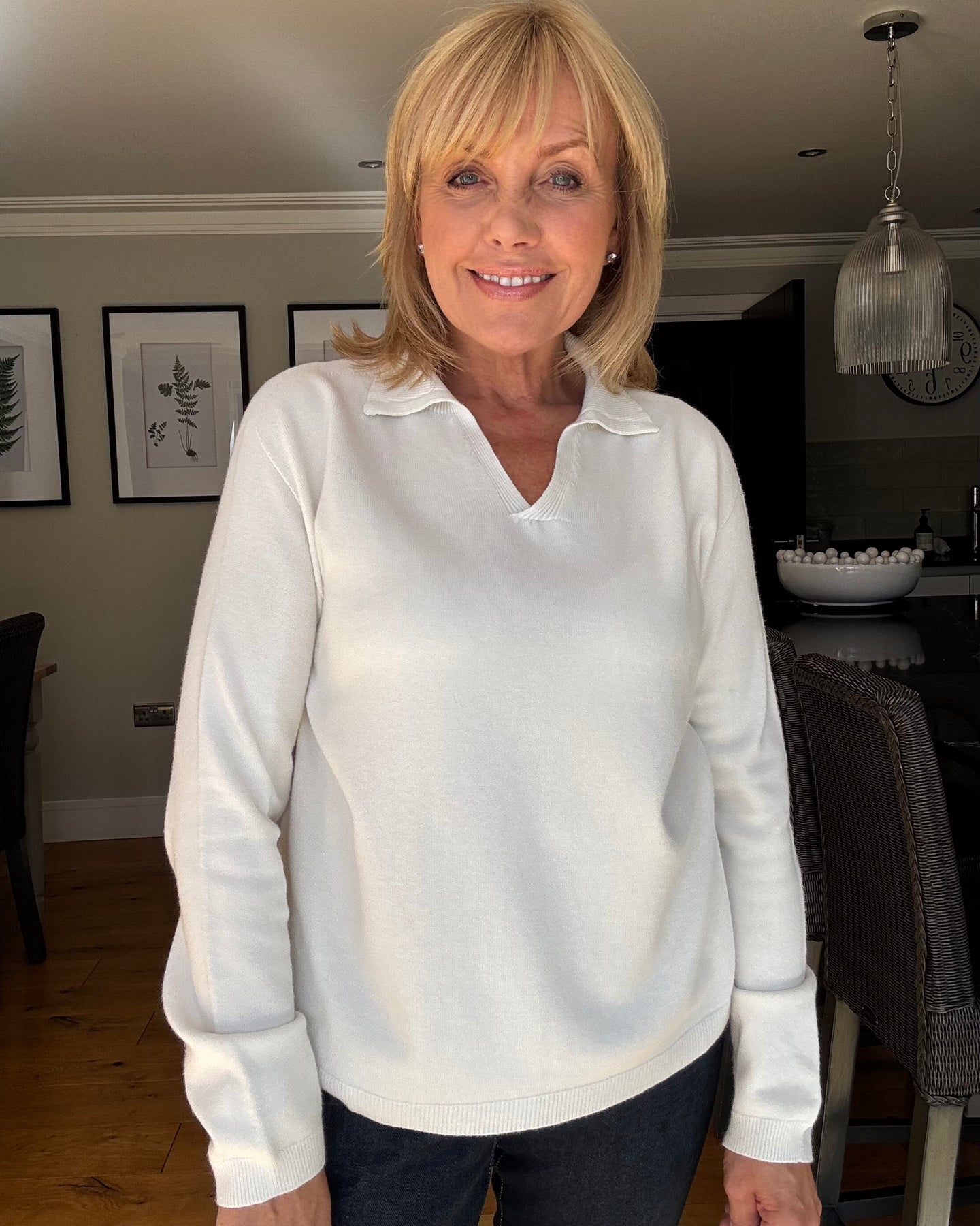 Erin Supersoft Collar  Jumper - Ecru