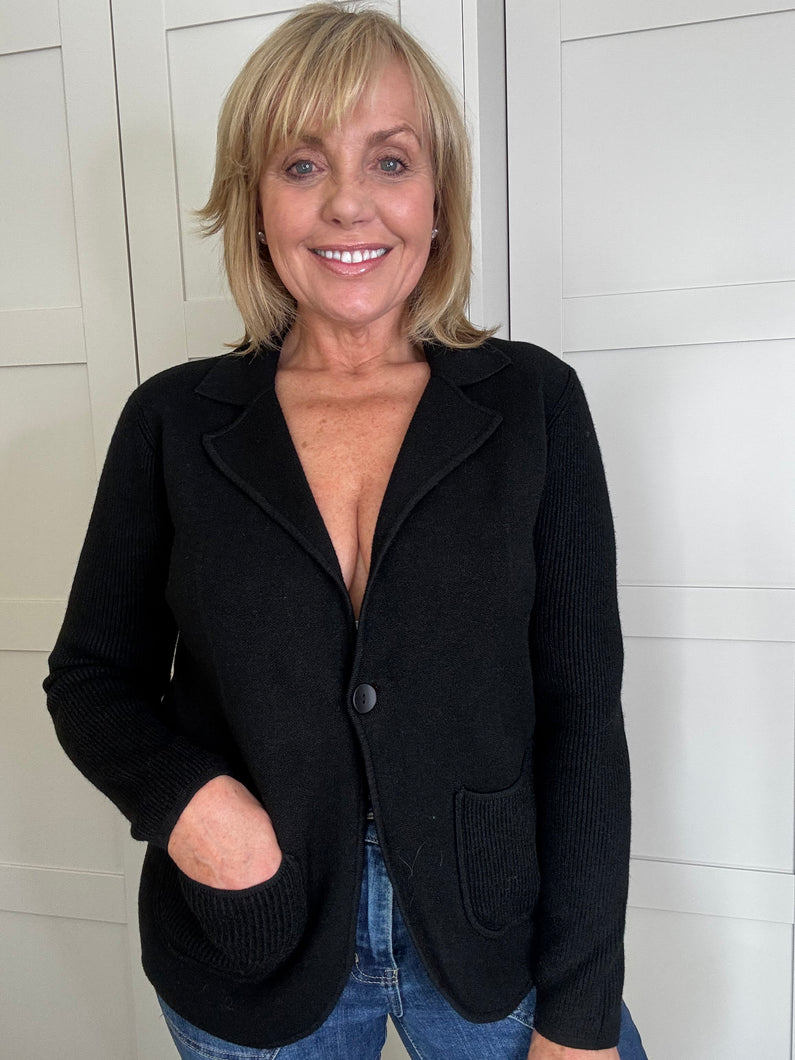 Knit Blazer - Black