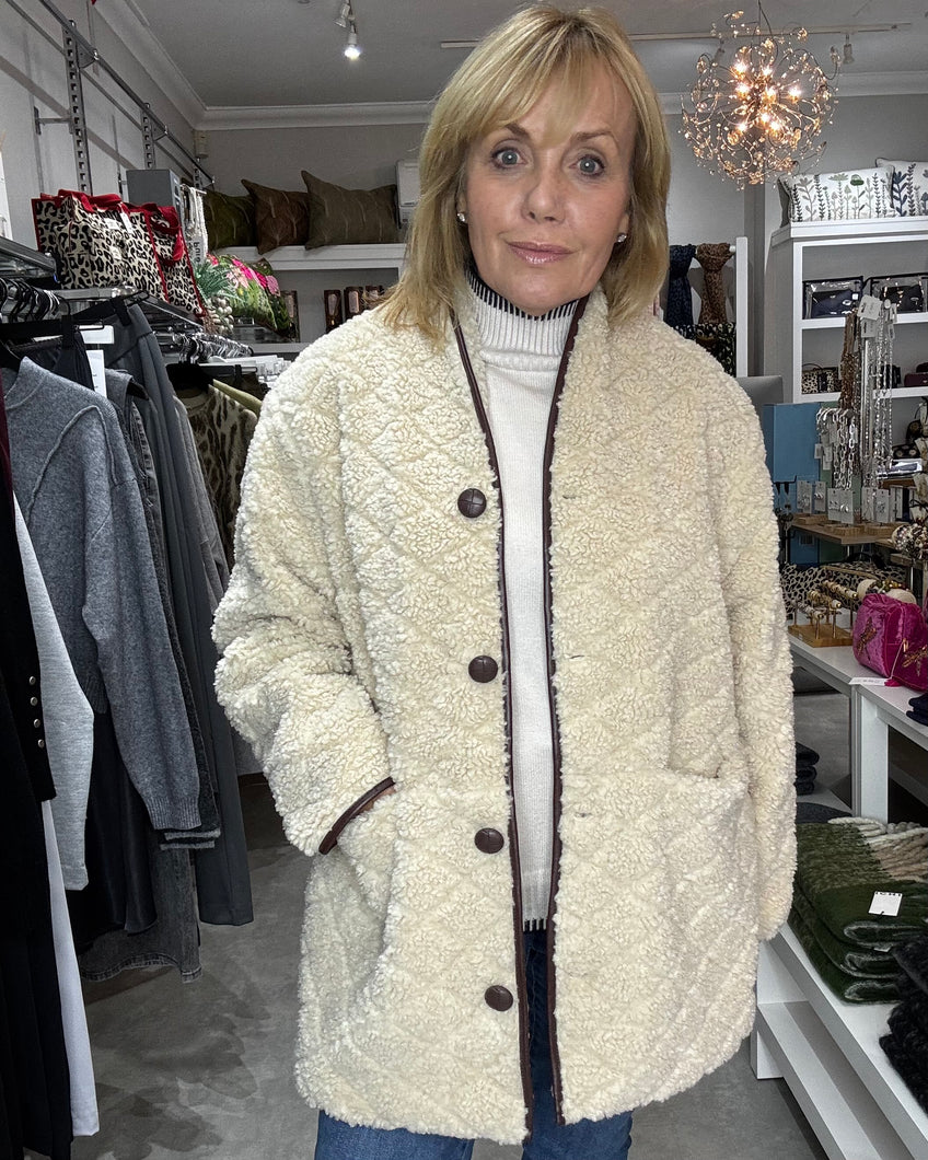 ICHI Solava Quilted Teddy Jacket